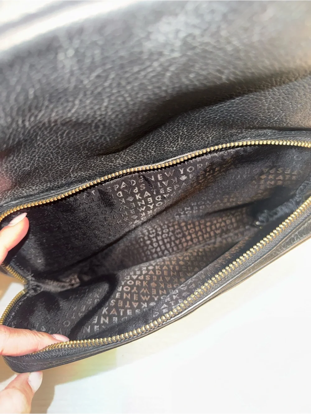 kate spade Black Pebbled Leather Backpack with Gold Hardware - Picture 3 of 8